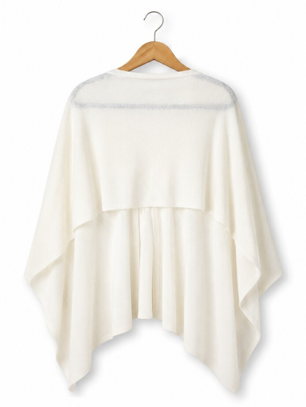 Ivory Cream Poncho Cardigan Sweater One Size Oversized Boho Coastal - Picture 2 of 4